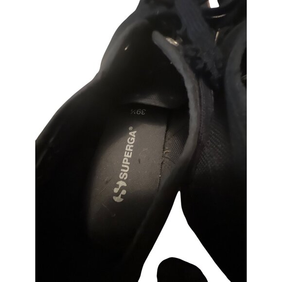 Superga Womens Black & Natural Rope Sole Casual Canvas‎ Lace-Up Shoes 39.5 - Picture 8 of 8